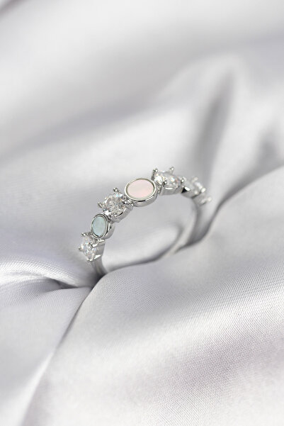 Generic Brand Silver Color Minimal Plate and Zircon Stone Women's Ring 5886