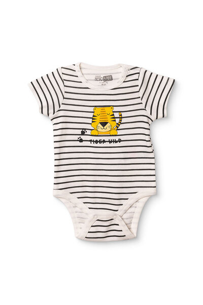 ebebek Hello Baby HelloBaby Erkek Bebek Body Hayvan Baskılı Çıtçıtlı Çıtçıtlı...