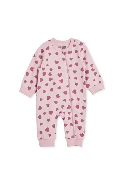 ebebek Hello Baby HelloBaby Kız Bebek Tulum Kalp Baskılı Fermuarlı Bisiklet Y...