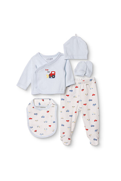 ebebek Hello Baby HelloBaby Erkek Bebek 5li Hastane Çıkışı Araba Baskılı Çıtç...