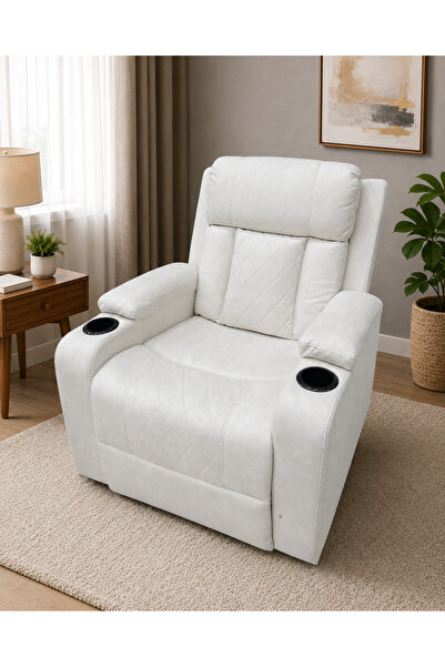 TrentonGCC Luxury Recliner Chair with Cup Holders & Footrest – Comfortable Si...
