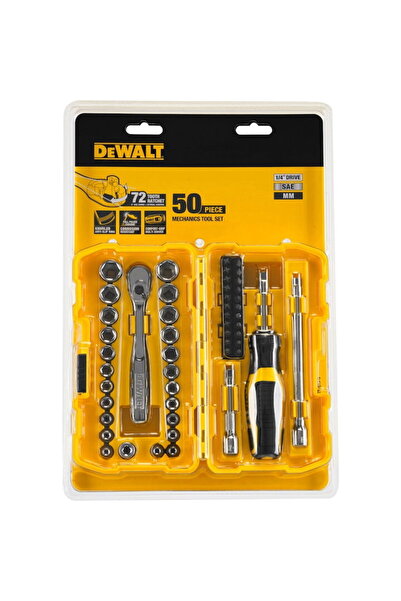 Dewalt Set de scule mecanice DWMT81610-0, 1/4 inch, 50 de piese, clichet cu 7...
