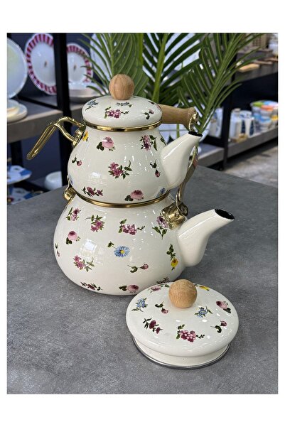 Doğudeko Petit Fleur Enamel Teapot Set