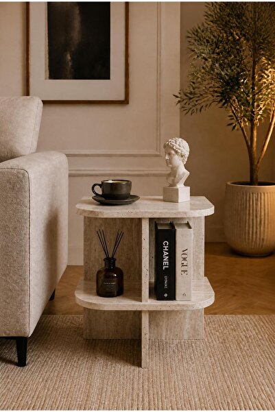 tridihome Modern Yan Sehpa Raflı Komodin C Sehpa Dekoratif Salon Sehpası