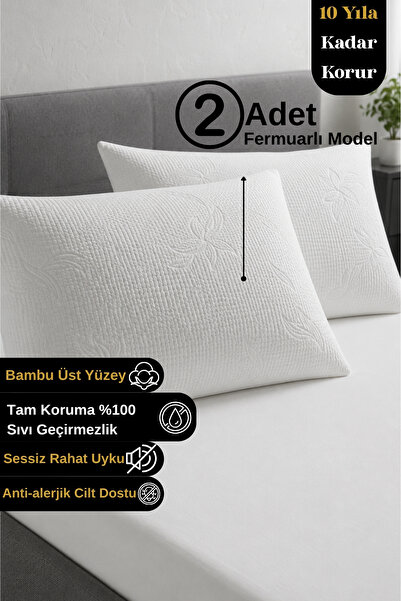 Senpai Safir Bambu Sıvı Su Geçirmez Yastık Alezi Koruyucu Kılıf | 2 Adet 50x7...