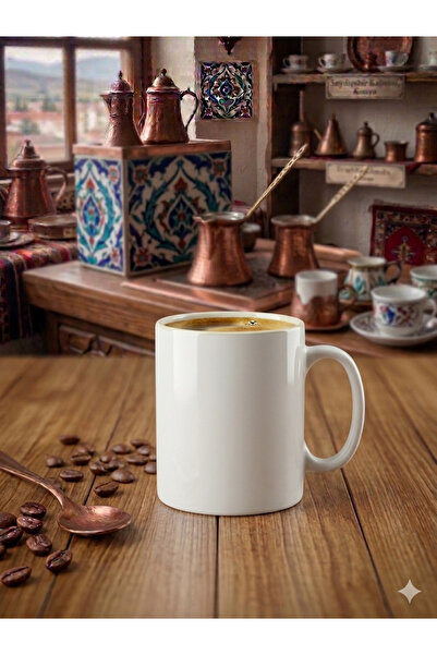 porselen Premium Minimalist White Mug - Single Special Series