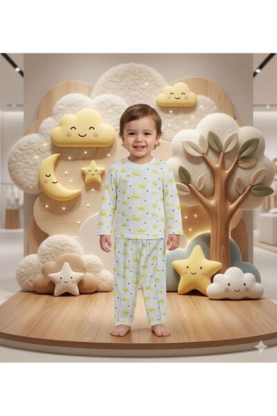 anne dokunuşu gibi KUZUM BEBE %100 Pamuklu Desenli Milano Bebek ve Çocuk Pija...