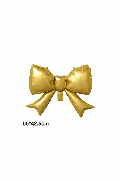 Patladı Gitti Gold Kurdele Fiyonk Folyo Balon 55x42.5 cm