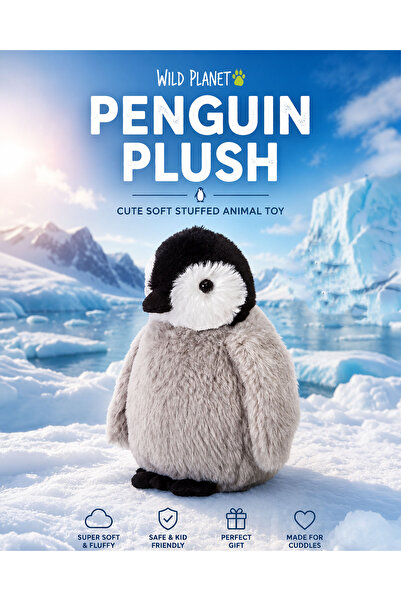 Wild Planet Penguin Plush Toy 20CM Soft Stuffed Animal Plush Doll Cute Fluffy...