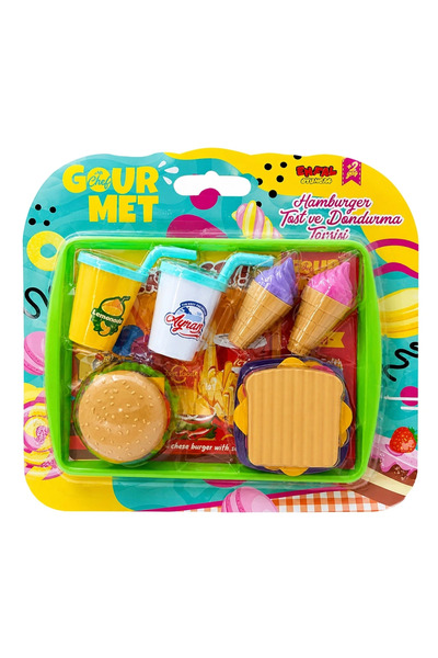 FELİTE Hamburger Tost Ve Dondurma Tepsisi OYUNCAK Evcilik ve Mutfak Setleri