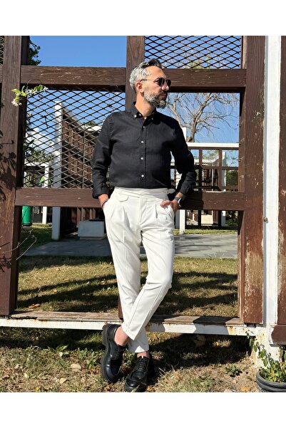 higo Premium 100% Raw Linen Regular Fit Men's Shirt
