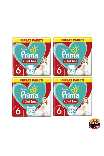 Prima Külot Bez 6 Numara 52'li x 4 = 208 Adet