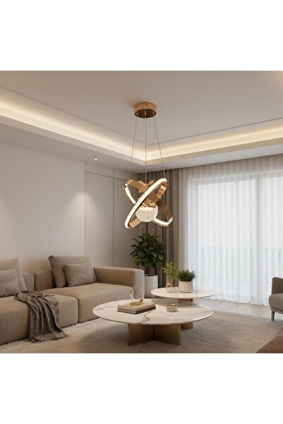 Elizim Home Lighting Nova Lüx Kalite Ledli Gold Sarkıt Avize