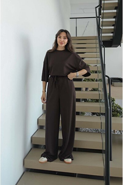Havoş Brown Rush Oversize Blouse Pants Set