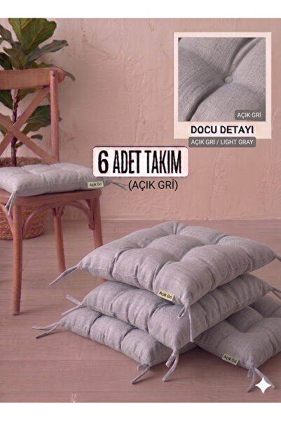Mirayra Tekstil Set de 6 perne pentru scaune, cu șireturi, pentru bucătărie, ...