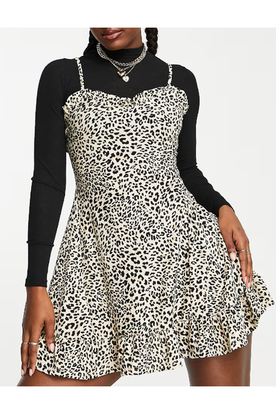 Evendi Short dress, Animal Print