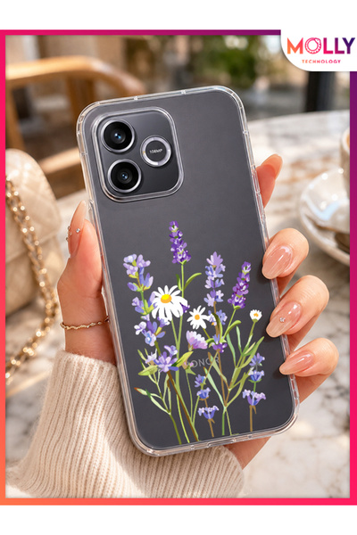 Molly HONOR 600 LİTE İçin Lavanta Bahçesi Desenli Silikon Kılıf