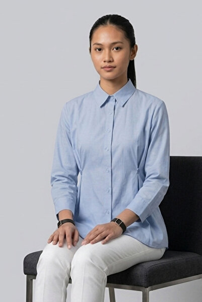 Şiir Tekstil Ewena Regular and Slim Fit Short Sleeve Side Buttoned Mid-Length...