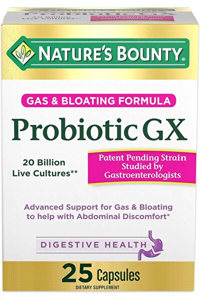 Nature's Bounty بروبيوتيك، لعلاج الغازات والانتفاخ العرضي، مكمل غذائي، 25 كبسولة