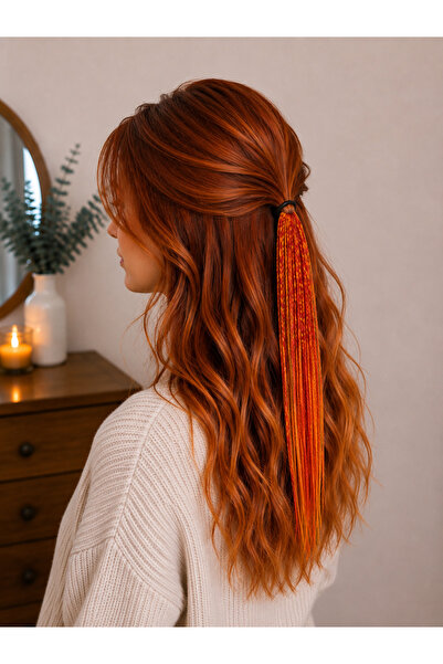 YASEMİN KAPLAN Cinnamon Copper Ombre Braided Hair Clip – Boho Festival Hair A...