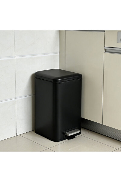 Home Box Ebony Stainless Steel Square Pedal Bin - 20 L