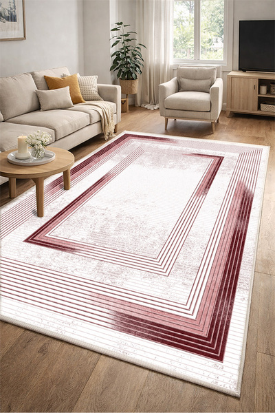 Lioara Home Modern Dijital Baskı Halı | Yıkanabilir Kaymaz Taban Mutfak Halısı