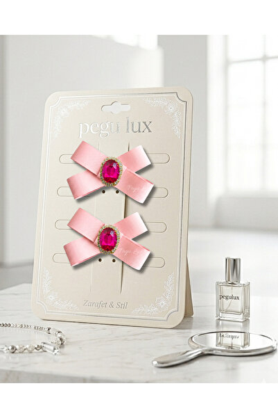 pegu baby collection Pachet de 2 agrafe cu panglică grograin roz, mici, mini,...