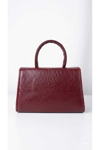 bervastore Burgundy Lockable Mini Women's Handbag
