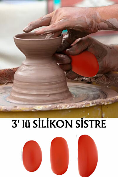 Vox Art Silikon Sistre Fil Kulağı 3'lü Set (Kil, Çömlek Yapımı)