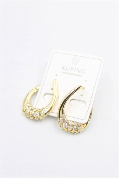 atastore2017 Jewelled Hoop Earrings - Gold