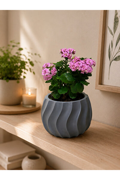 AKTANLABS 3D Baskı Modern Gri Saksı – İç Mekan Bitki Saksısı 13*13*10
