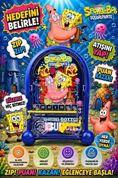 BigsToy Pinball Sunger Bob Eğitici Oyuncak Retro Eğitici Oyuncak Mavi NHN84Ma...