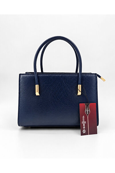 Sellini Jesse Vertical Form Hand and Shoulder Bag with Silver Buckle Detail, ...