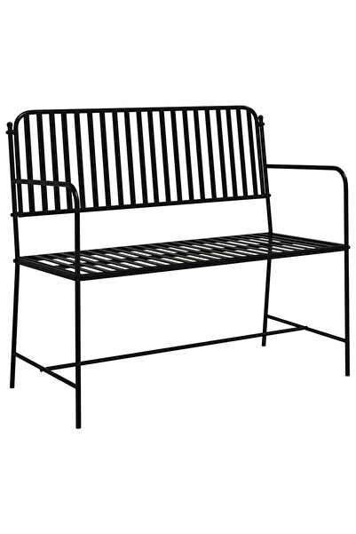 vidaxl Bancă de grădină Negru 103,5 x 51,5 x 90 cm Oțel
