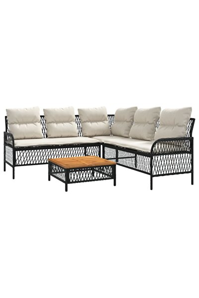 vidaxl Set canapele de grădină cu perne, 2 piese, negru, poliratan