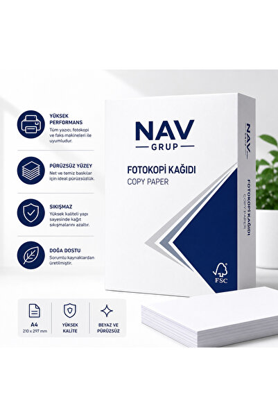 Navgrup A4 KAĞIT - KALİTELİ PREMİUM NOT VE FOTOKOPİ KAĞIDI 80gr (1 ADET)