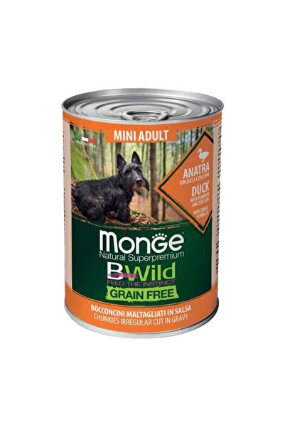 Monge Bwild Grain Free Κονσέρβα Σκύλου με Πάπια, Κολοκύθα και Κολοκυθιά 400gr