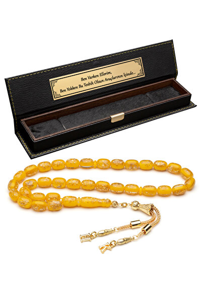 OTTOTESBİH Certified Premium Boxed Gift Rosary with Gold Particles