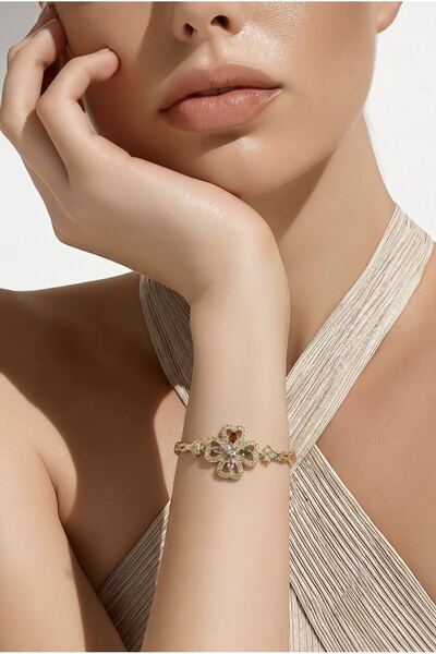 Monalisa Home Luxurious and Showy Figured Shiny Golden Yellow Bracelet