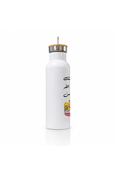Galatia GALATI Stainless Steel Thermal Water Bottle 600ML with Bamboo Lid & UAE Design – Black