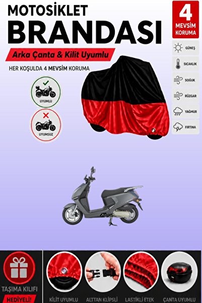 Cemku Double Black Top - Red Bottom, Rear Bag Compatible Mondial 125 Lavinia ...