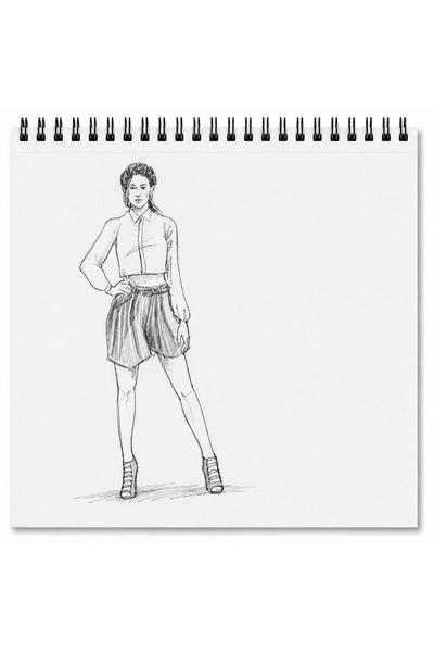 Herboy دفتر رسم بالقلم الرصاص مقاس 20×20، 200 جرام، 40 ورقة مع حلقات تثبيت