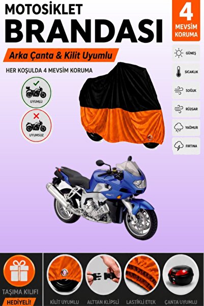 Cemku Double Black Top - Orange Bottom, Rear Bag Compatible Bmw K 1200 R Moto...