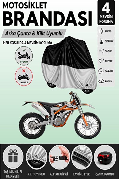 Cemku Double Black Top - Gray Bottom, Rear Bag Compatible Ktm 350 Freeride Mo...