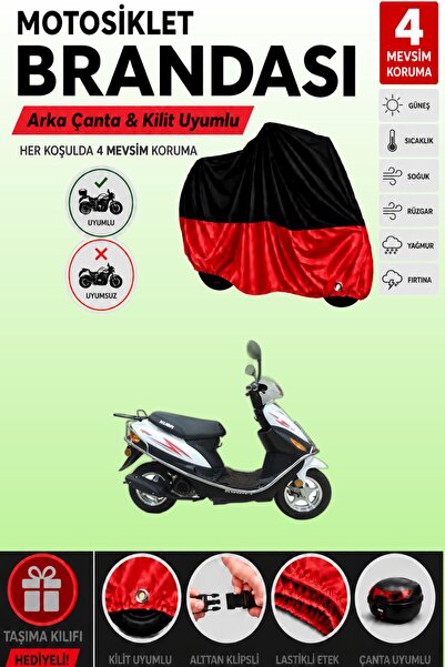 Cemku Double غطاء علوي أسود - سفلي أحمر، غطاء خلفي متوافق مع دراجة كوبا فايتر...