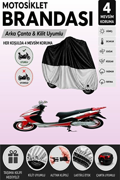 Cemku Double Black Top - Gray Bottom, Rear Bag Compatible Mondial 151 Rs Moto...