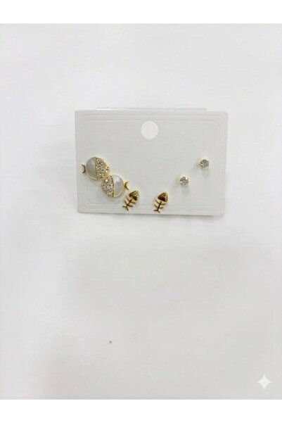 atastore2017 Sweet Fish and Fishbone Detailed Six-Piece Earrings