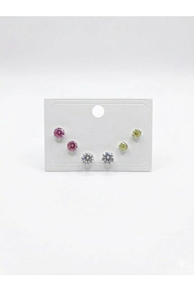 atastore2017 Multicolored Solitaire Six-Piece Earrings