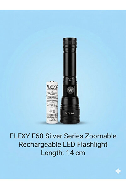 flexy Silver Series Zoomable Rechargeable LED Flashlight
