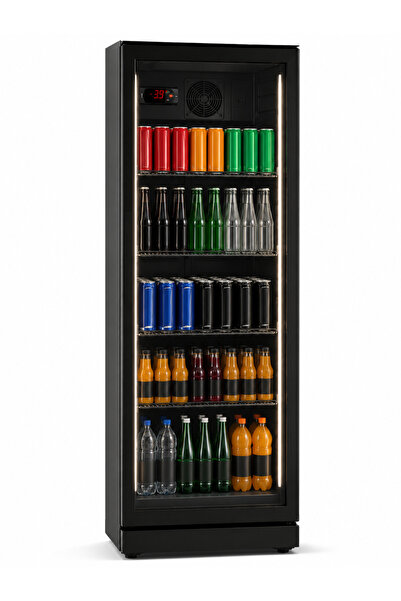 duyguticaret DT-375 Black Plus Dijital Göstergeli Çift Yan LEDli Dik Meşrubat...